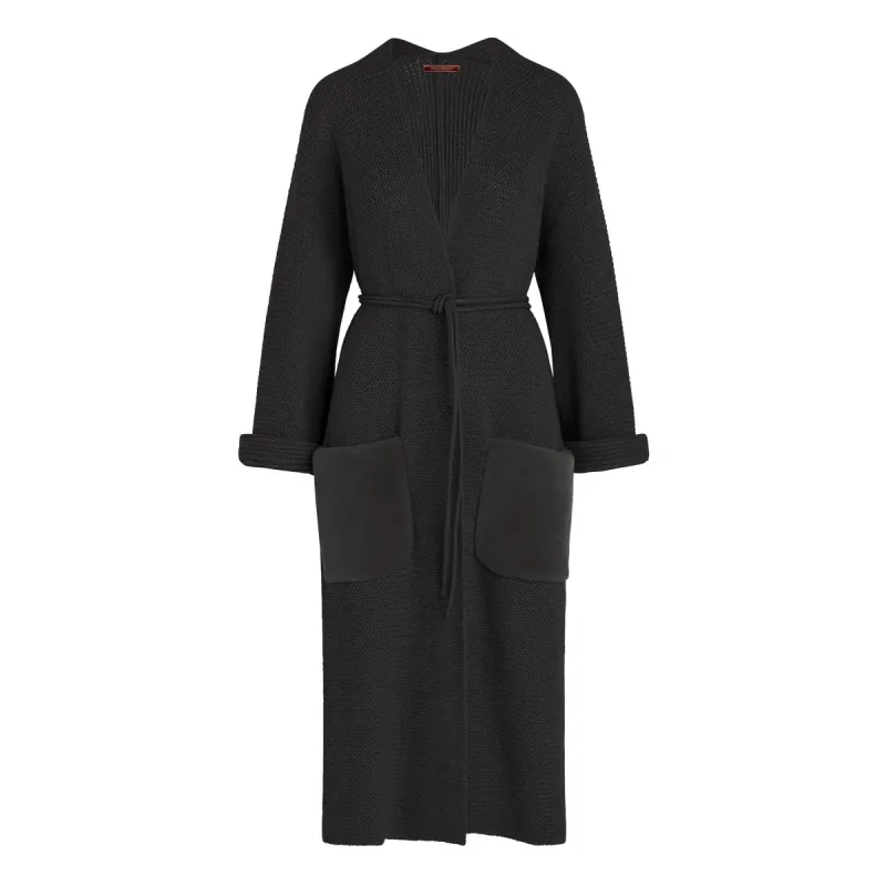 Chiara Merino & Cashmere Kimono Sweater - Black sold by Bruno Magli