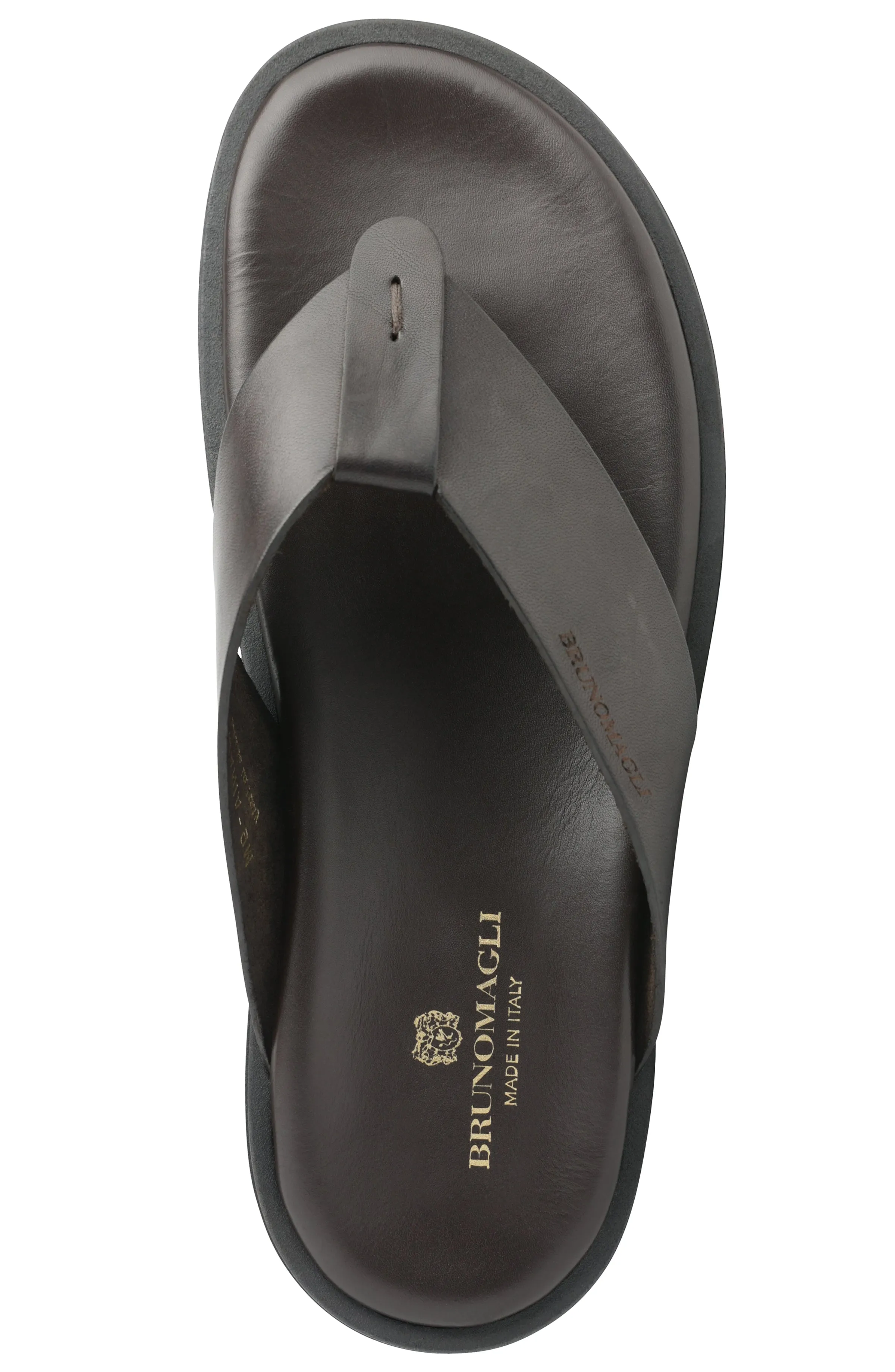 Romania Wide Banded Leather Thong Sandal - Dark Brown sold by Bruno Magli product image thumbnail 4