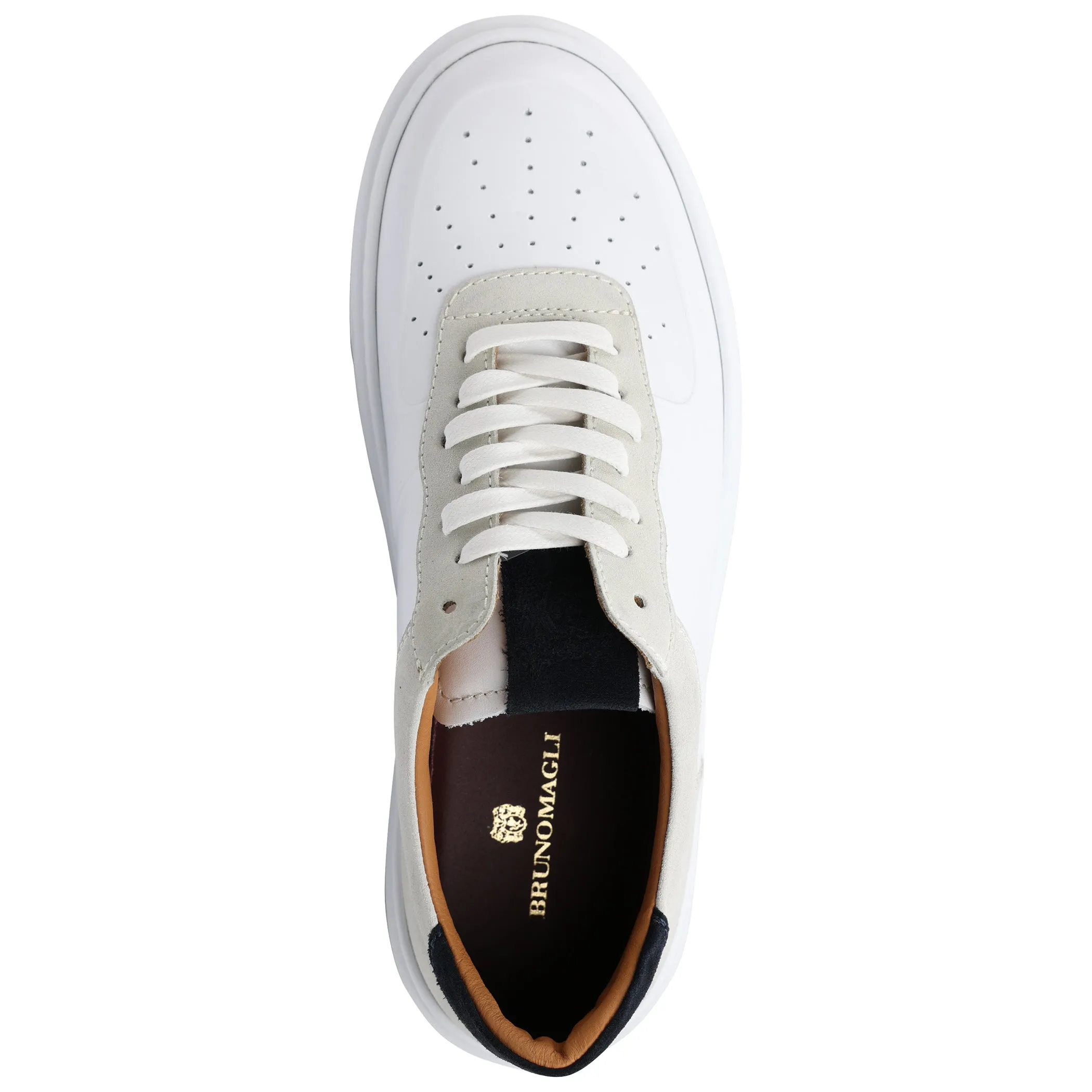 Falcone Leather Sport Lace-Up Sneaker - White/Ice sold by Bruno Magli product image thumbnail 4
