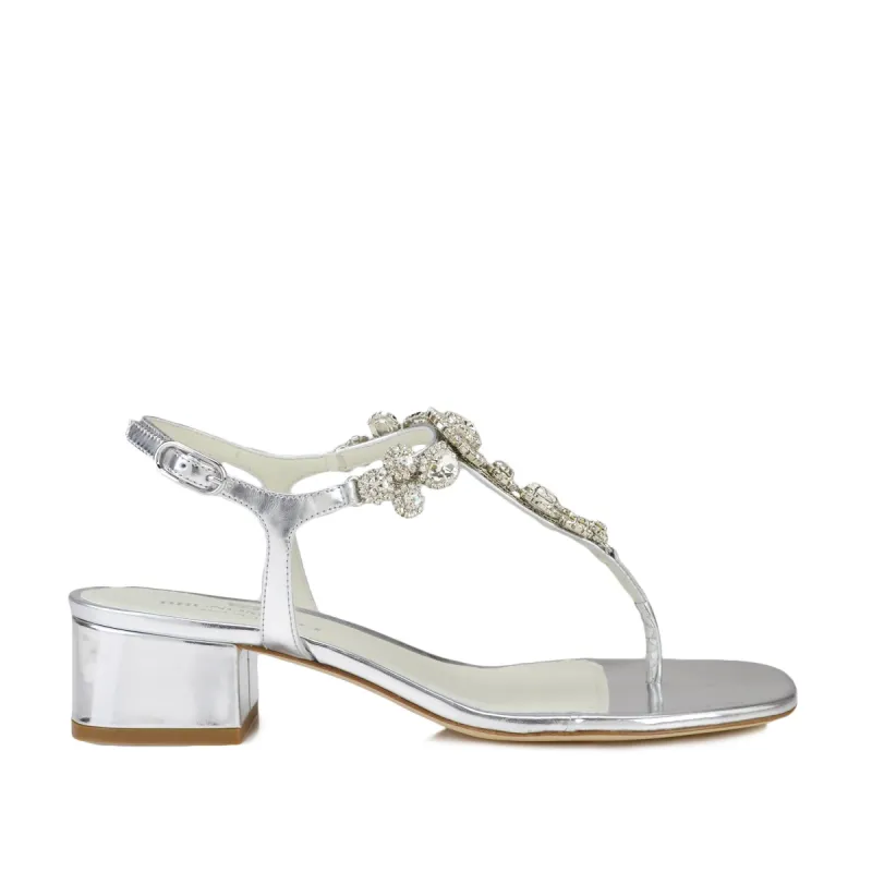 Helena Mirror T-Strap - Platino Mirror made by Bruno Magli