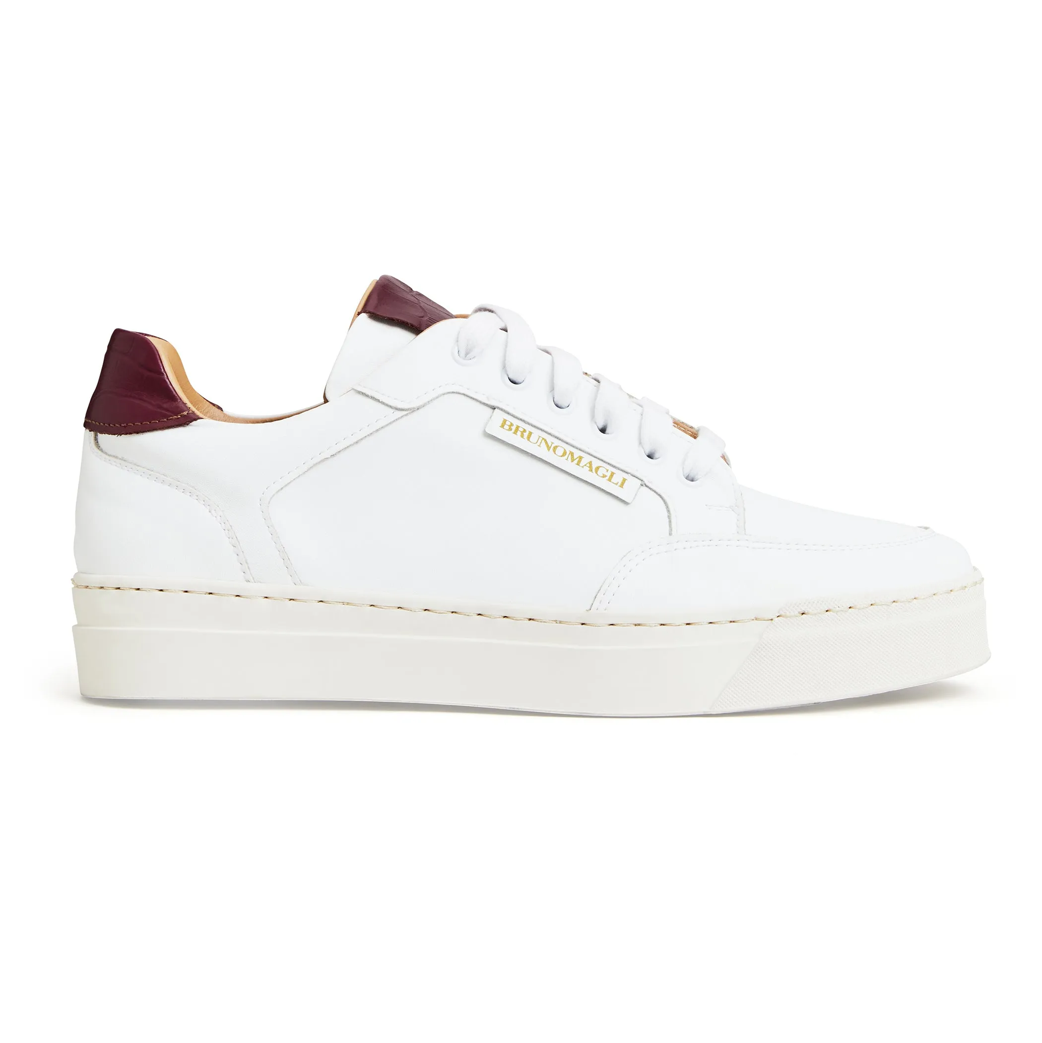 SEVERO CASUAL LEATHER SNEAKER -WHITE/BORDEAUX sold by Bruno Magli product image thumbnail 2