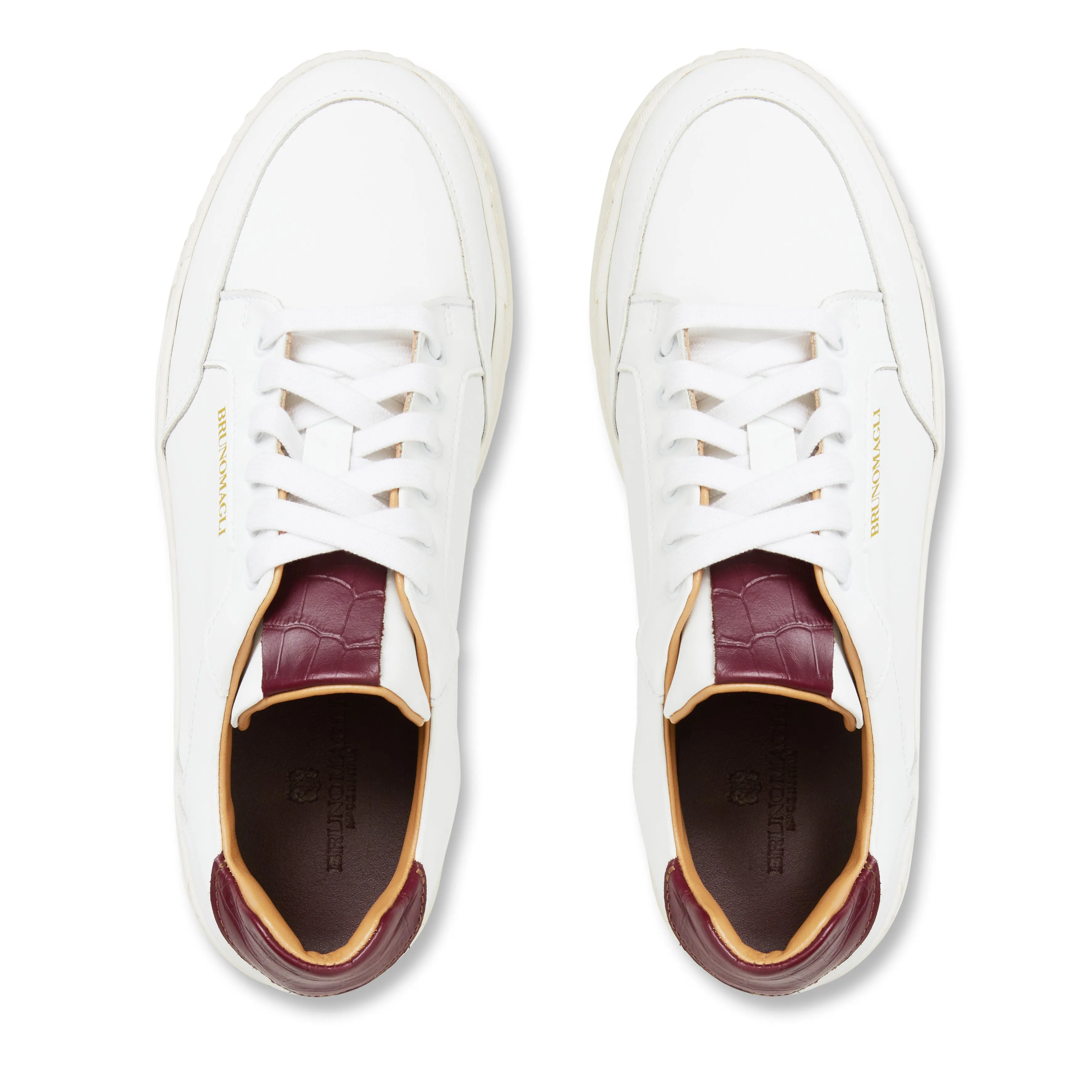 SEVERO CASUAL LEATHER SNEAKER -WHITE/BORDEAUX sold by Bruno Magli product image thumbnail 4