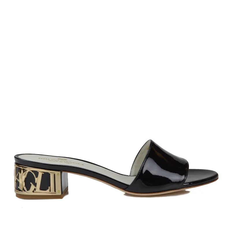 Vittoria Patent Leather Sandal - Black Patent Leather sold by Bruno Magli