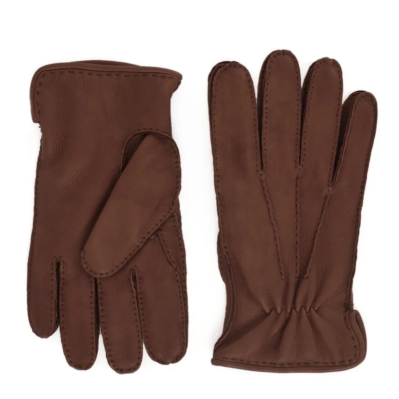 Lombardy Leather Men's Winter Gloves - Cognac/Brown sold by Bruno Magli