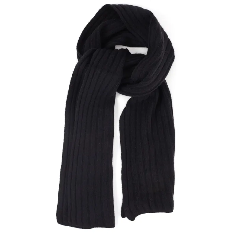Ribbed-Knit Cashmere Scarf - Black sold by Bruno Magli