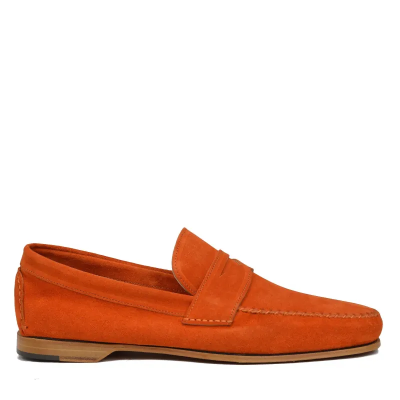 Riva Suede Slip-on Loafer - Orange sold by Bruno Magli