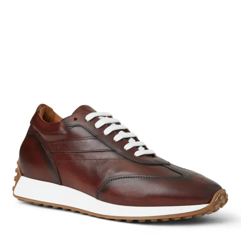 Duccio Mid leather Jogger Sneaker-Rust sold by Bruno Magli