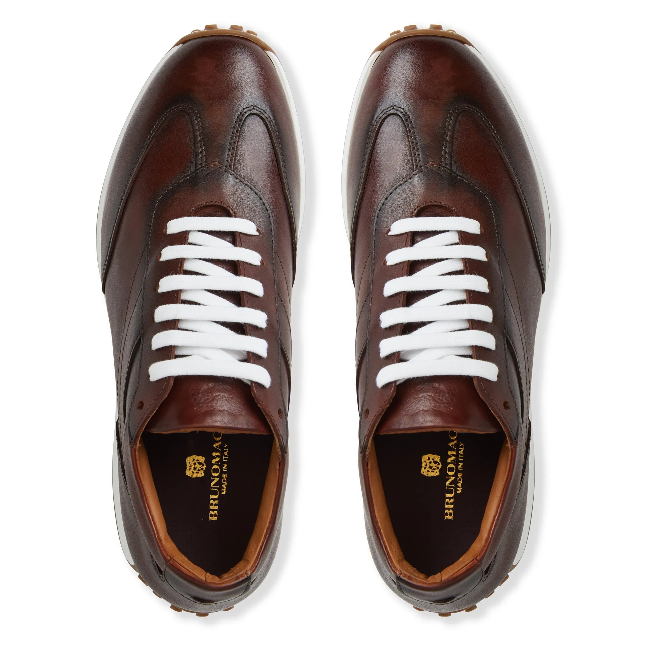 Duccio Mid leather Jogger Sneaker-Rust | Parallel