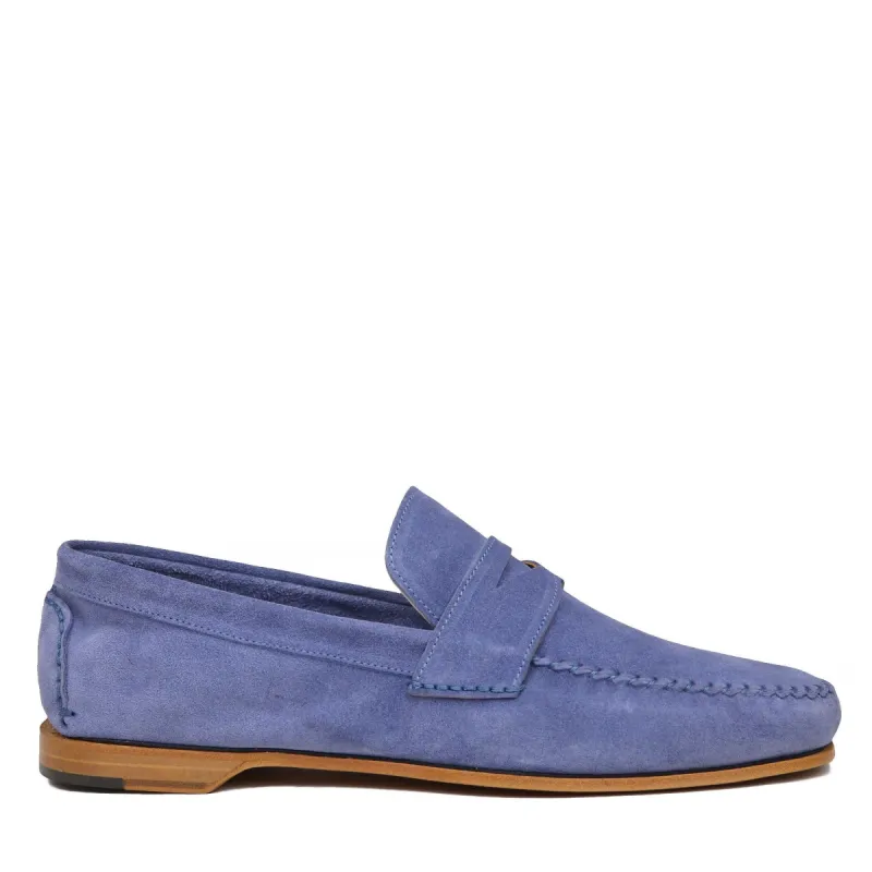 Riva Suede Slip-on Loafer - Light Blue sold by Bruno Magli