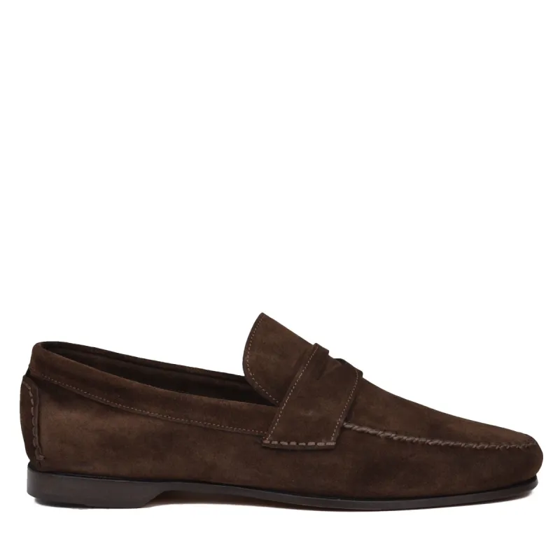 Riva Suede Slip-on Loafer - Dark Brown sold by Bruno Magli