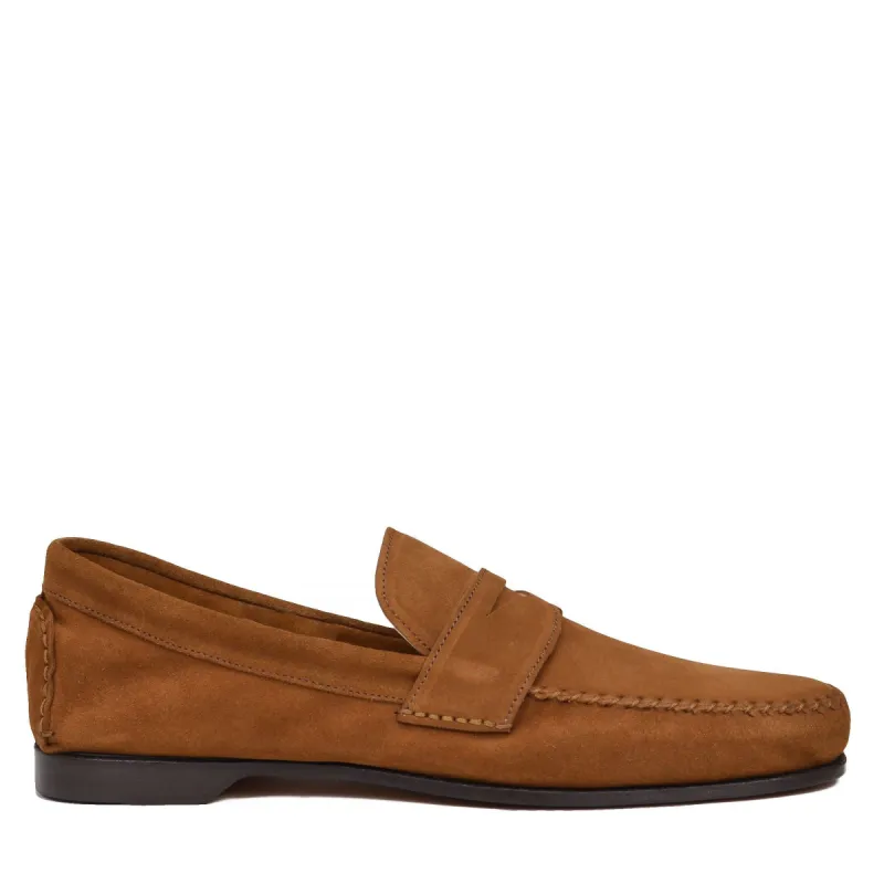 Riva Suede Slip-on Loafer - Cognac sold by Bruno Magli