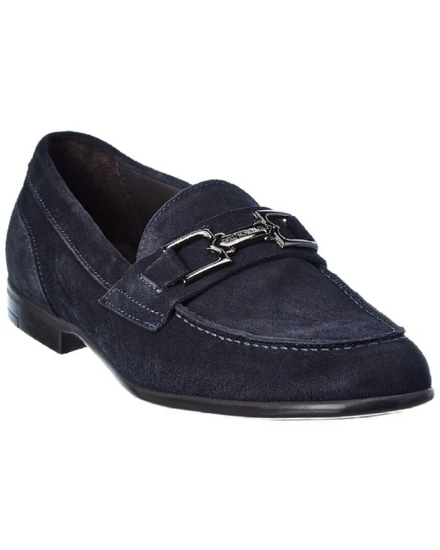 Fermo Note  navy Suede Slip on Loafer sold by Bruno Magli