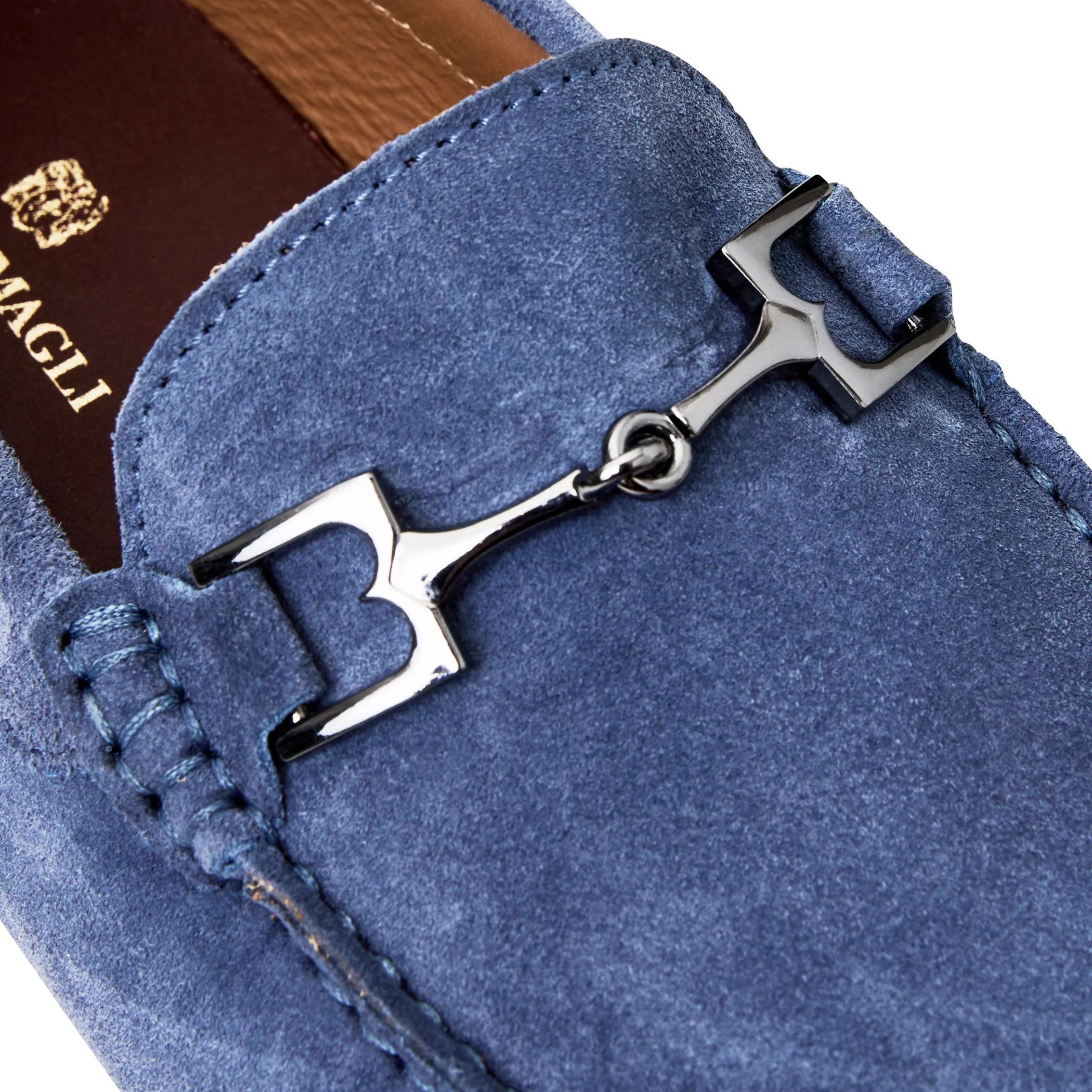 XANDER CASUAL SUEDE DRIVING MOCCASIN-LIGHT BLUE sold by Bruno Magli product image thumbnail 5