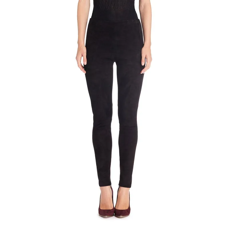 Martina Stretch Suede Trouser - Black - Online Exclusive sold by Bruno Magli