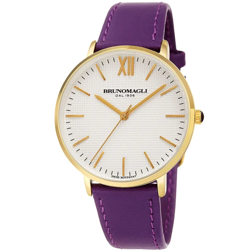 Women's Roma 1222 Watch - Purple Strap with Gold sold by Bruno Magli