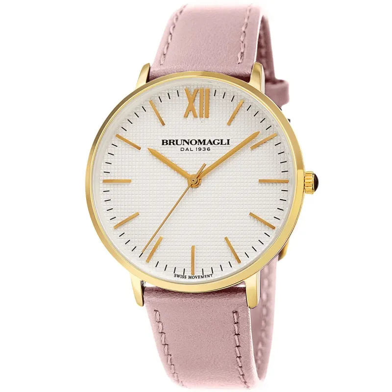 Women's Roma 1222 Watch - Blush Pink Strap with Gold sold by Bruno Magli