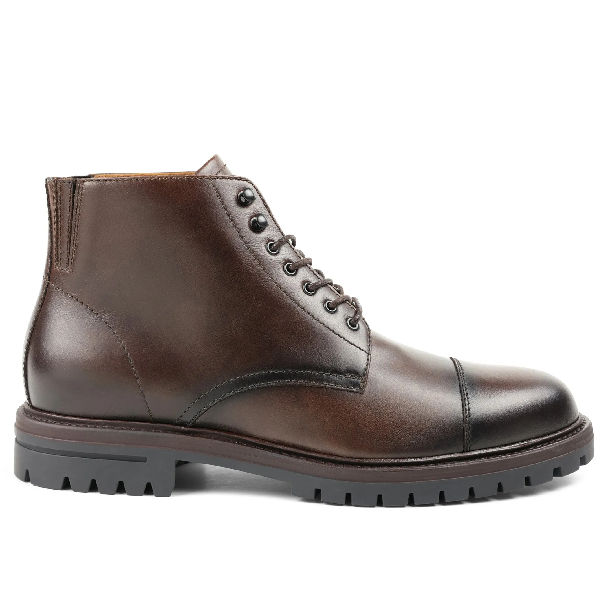 Hollis Cap-Toe Lace-Up Boot - Rust sold by Bruno Magli
