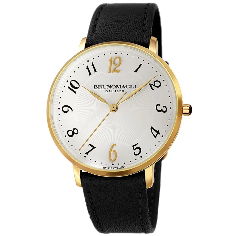 Women's Roma 1221 Watch - Black Strap with Gold sold by Bruno Magli