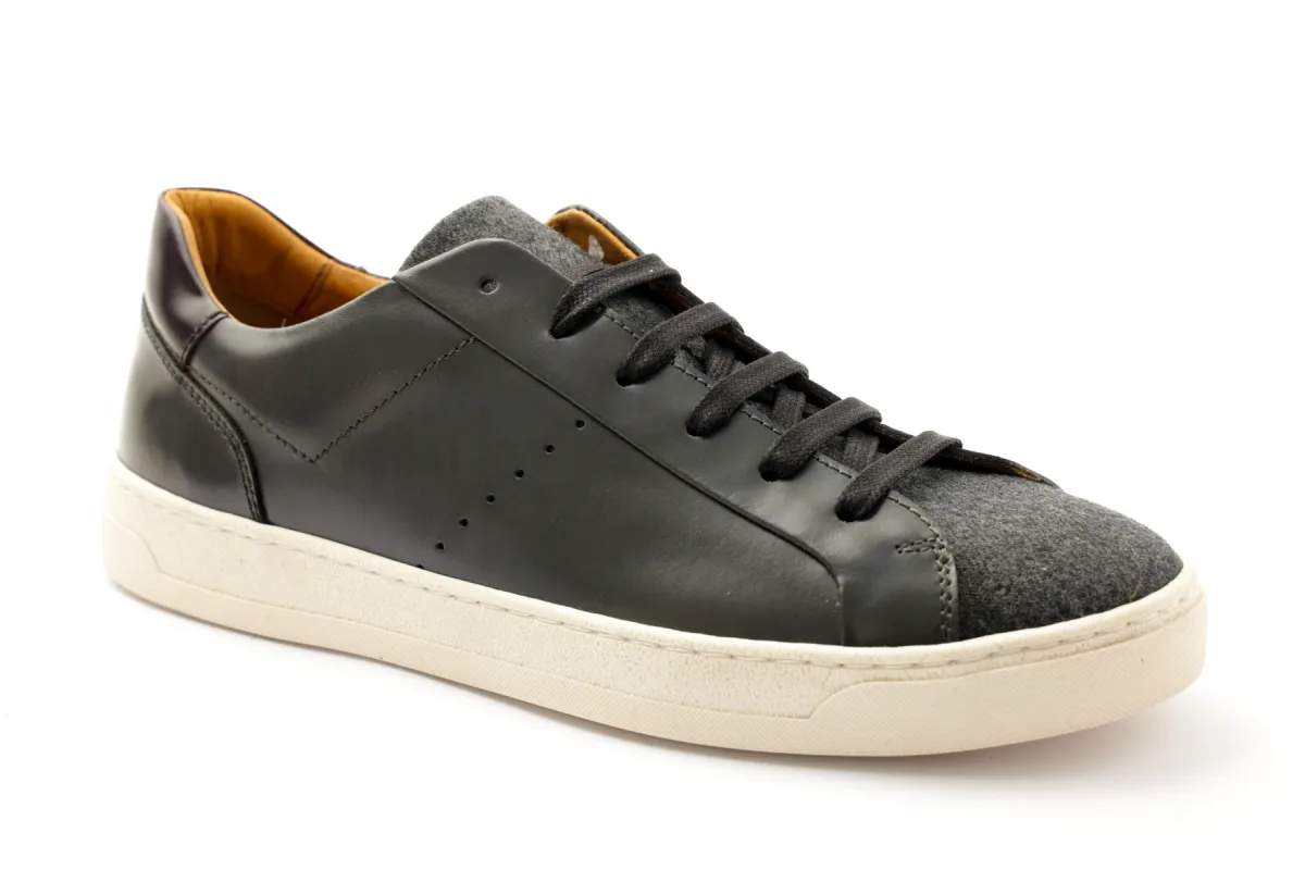 Dante Leather Lace-Up Sneaker - Dark Grey/Wool sold by Bruno Magli