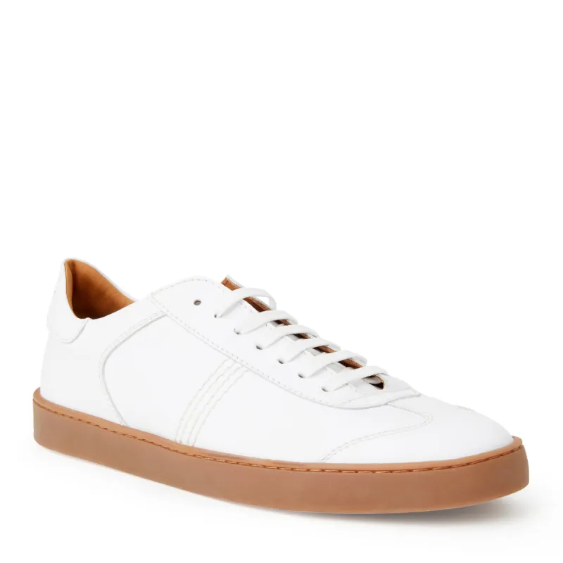 Bono Leather Lace-up Sneaker- White sold by Bruno Magli