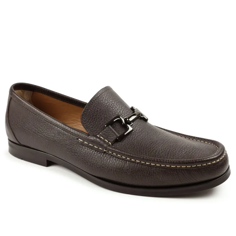 Enrico Leather Bit Loafer Slip-On - Dark Brown sold by Bruno Magli