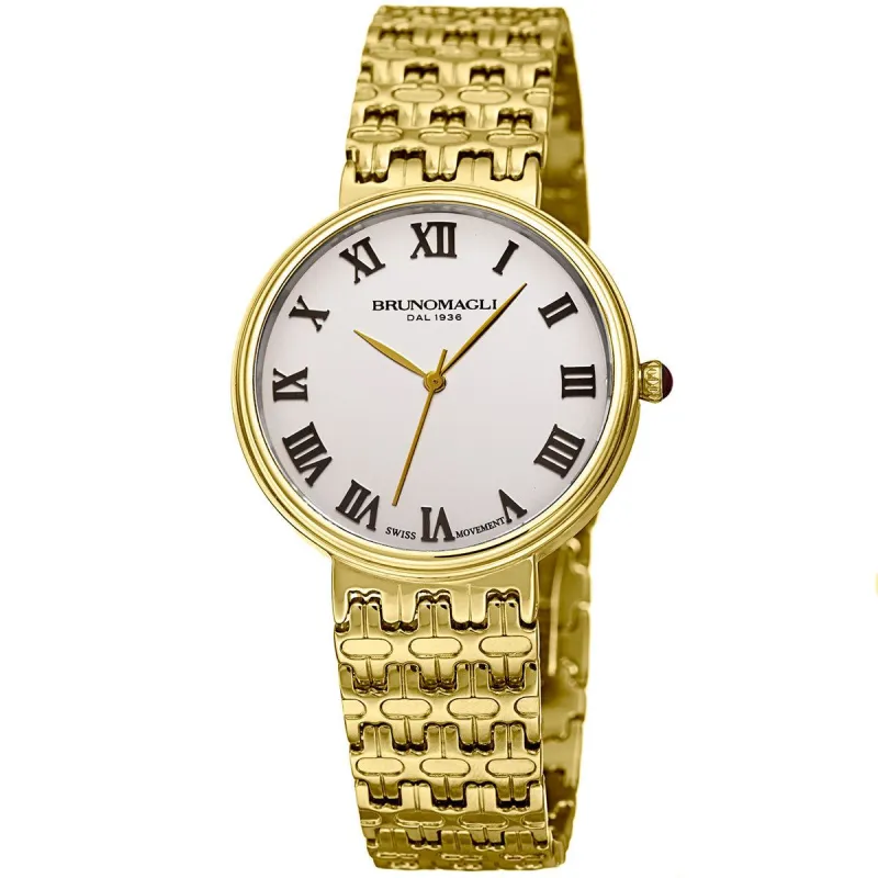 Women's Isabella 1101 Watch - White Dial with Gold sold by Bruno Magli