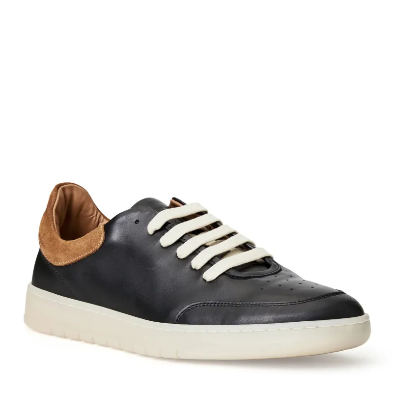 SAVIO LEATHER LACE-UP SNEAKER -BLACK sold by Bruno Magli