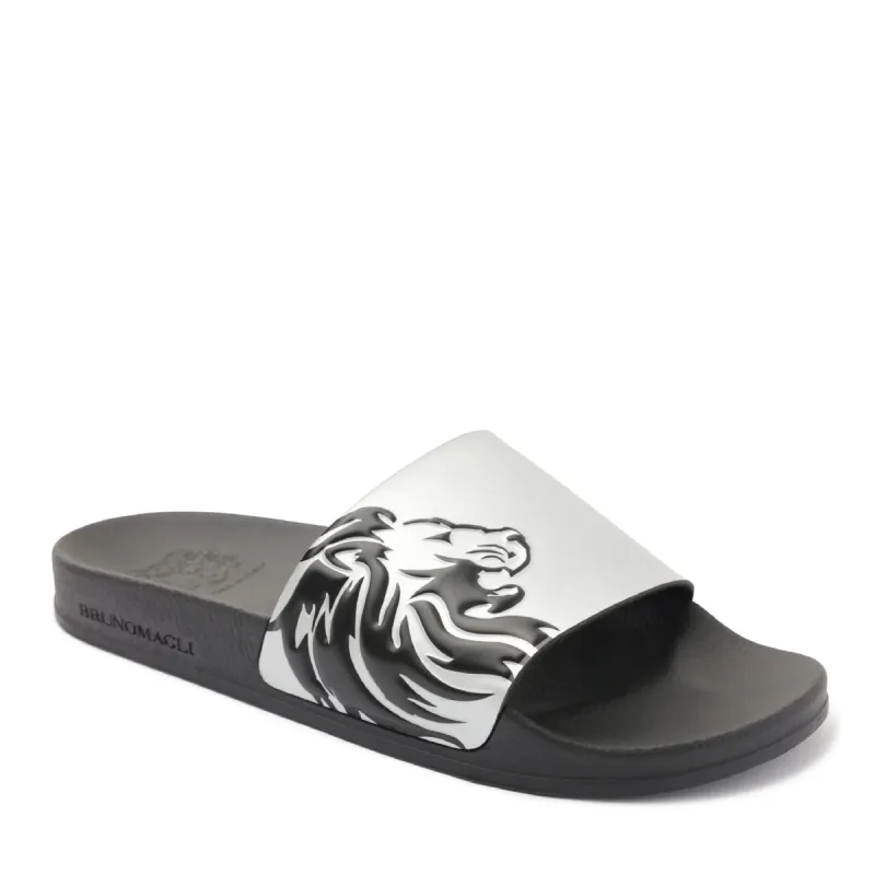 Messe Shower Slide - Silver sold by Bruno Magli