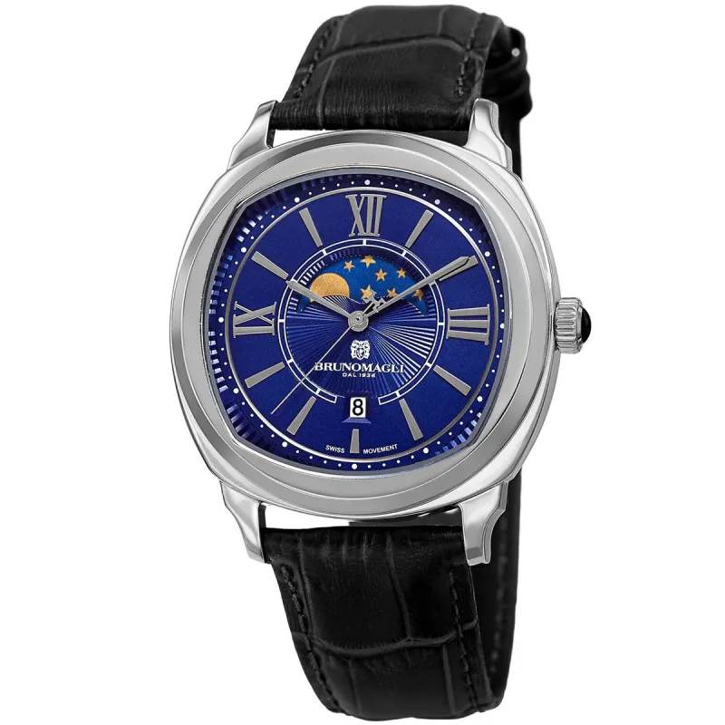 Men's 1042 Watch - Blue Dial with Stainless Steel sold by Bruno Magli