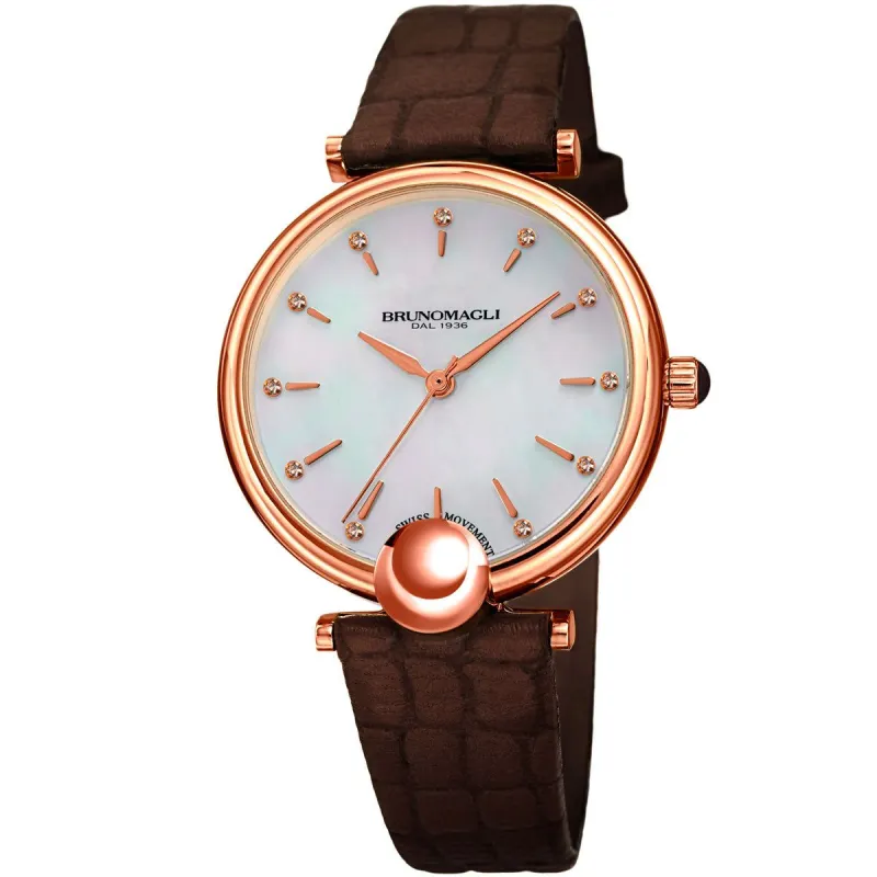 Miranda 1021 Watch, Dark Brown Strap sold by Bruno Magli