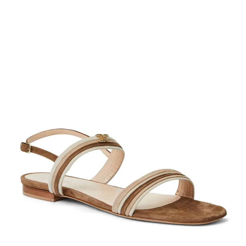 PORTIA Sandal  BROWN/NATURAL SUEDE sold by Bruno Magli