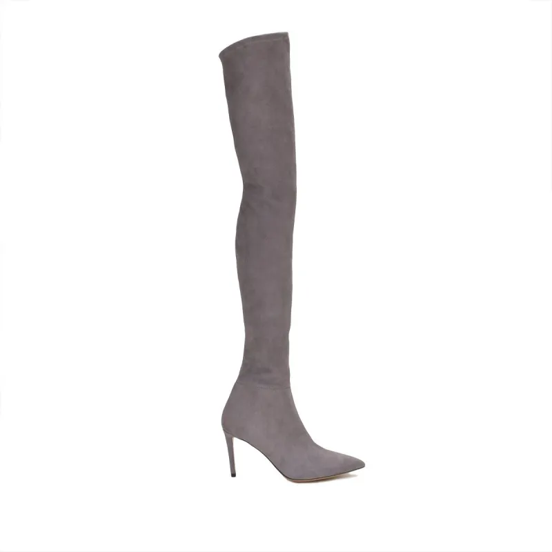 Alberta Over-the-Knee Suede Boot, 3-inch - Grey Suede sold by Bruno Magli