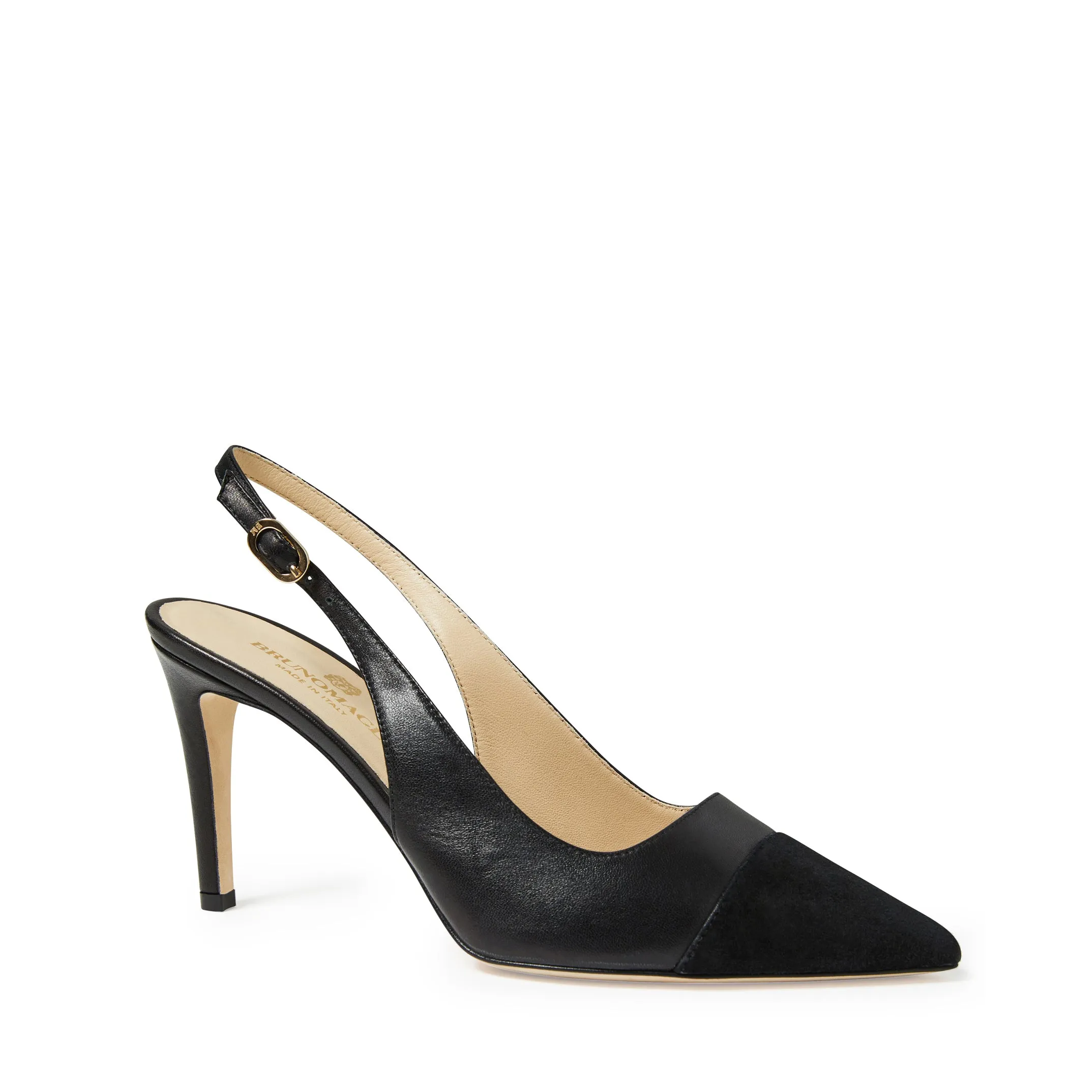 ALINA SLINGBACK PUMP BLACK SUEDE sold by Bruno Magli