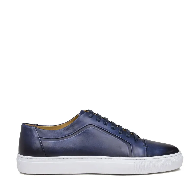 Salvini Leather Lace-up Sneaker  - Blue sold by Bruno Magli