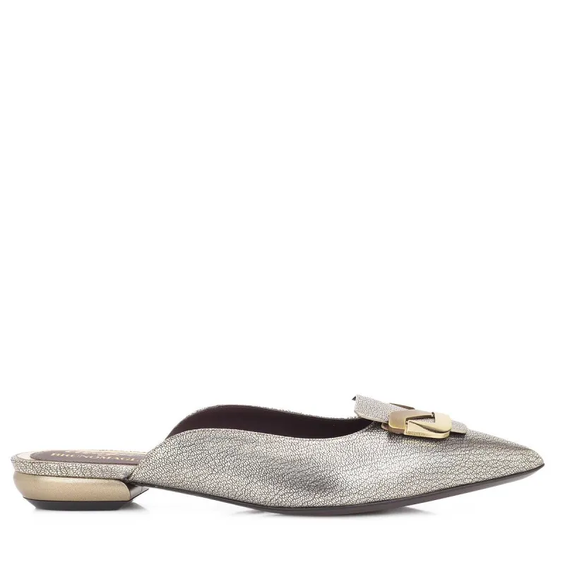 Piera Leather Flat, 1-Inch - Smoky Winter Champagne sold by Bruno Magli