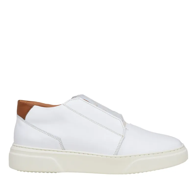 Phoster Leather Lace-up Sneakers - White sold by Bruno Magli