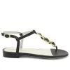 Marina Leather Embellished Thong Sandal - Black sold by Bruno Magli
