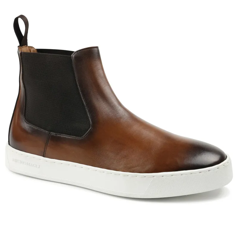 Romeo Twin-Gore Slip-On Chelsea Boot - Cognac sold by Bruno Magli