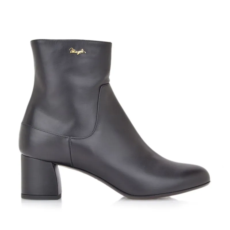 Ottilia Chunky Heel Bootie, 2-Inch - Black Leather sold by Bruno Magli