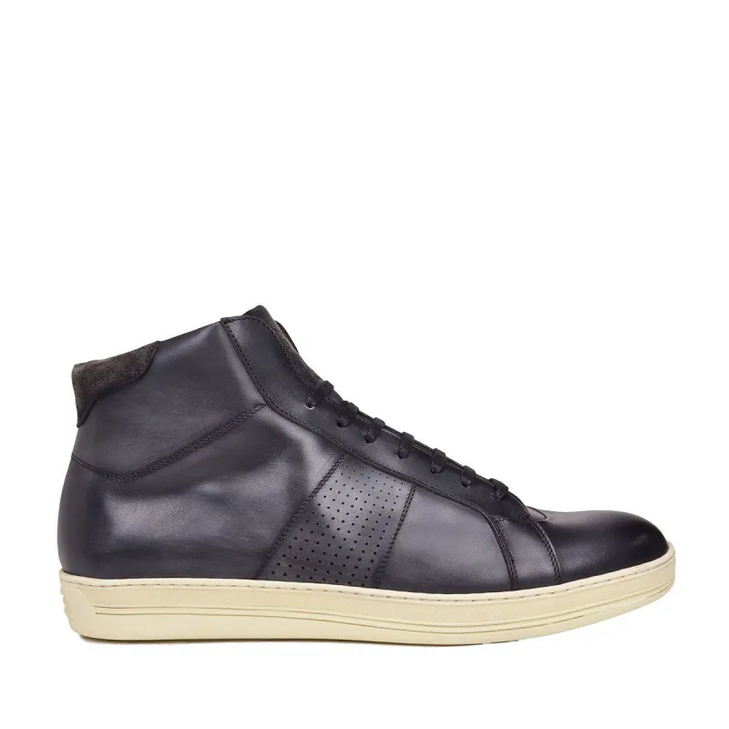 Alvino Leather Sneaker - Dark Grey Leather - Online Exclusive sold by Bruno Magli