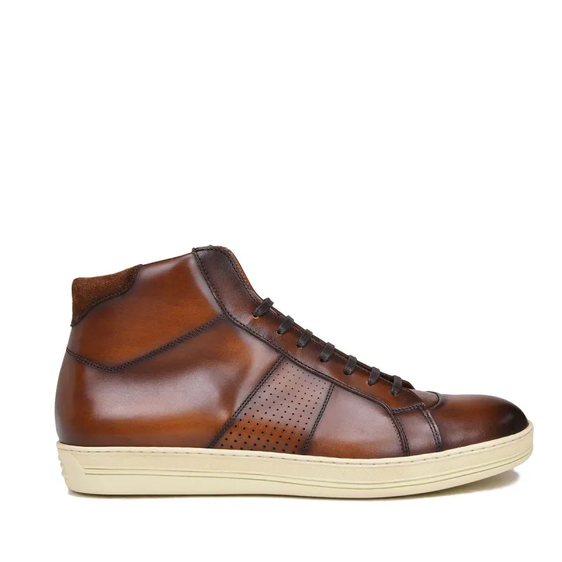 Alvino Leather Sneaker  - Brown Leather - Online Exclusive sold by Bruno Magli