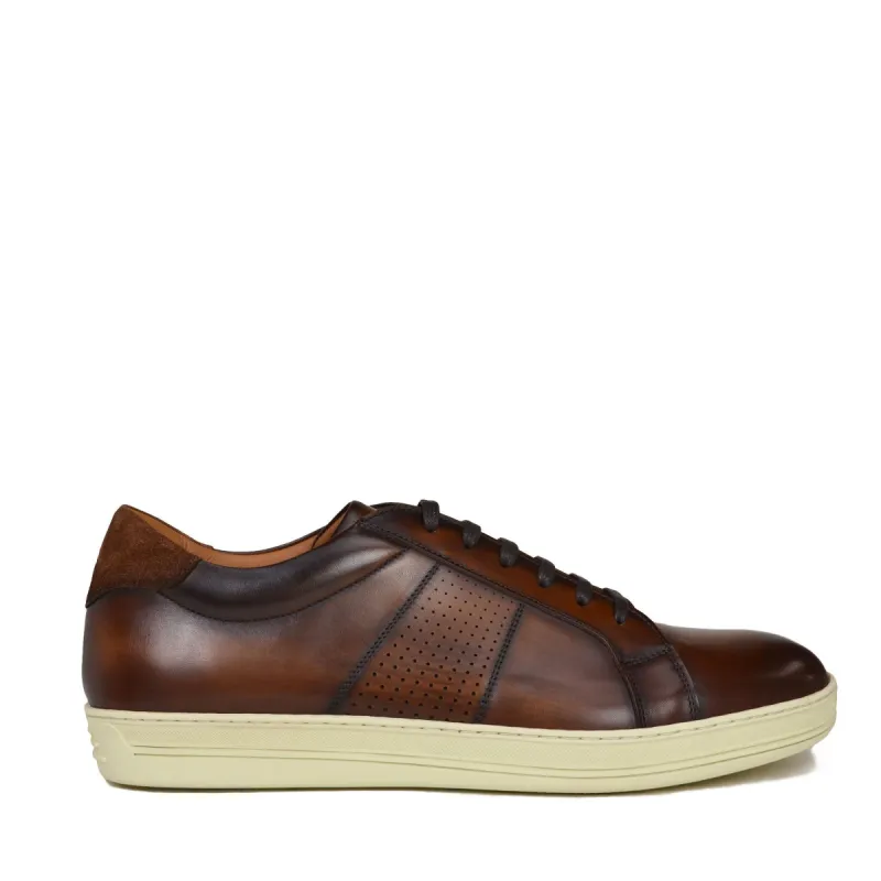 Alvez Leather Sneaker - Brown Leather sold by Bruno Magli