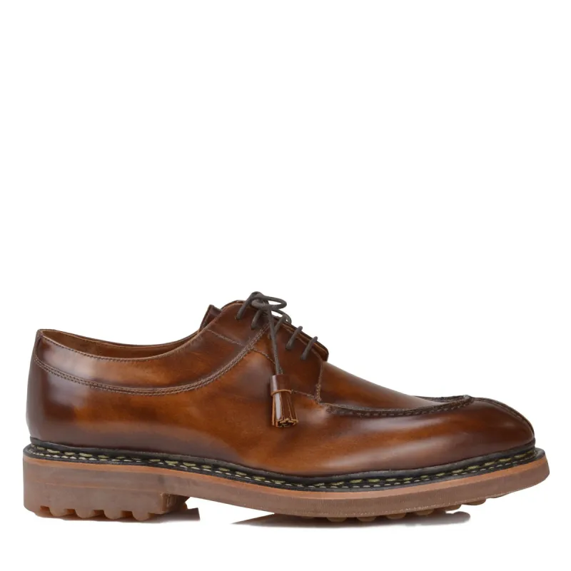 Camino Leather Lace-up Derby - Cognac sold by Bruno Magli