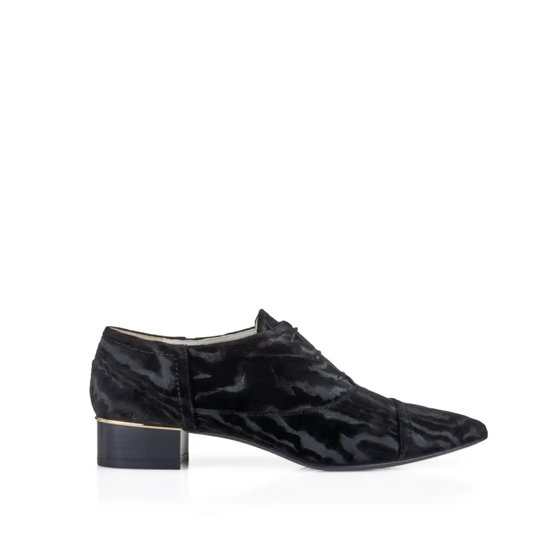 Beatrice Moire Velvet Lace-up, 1-Inch	 - Black made by Bruno Magli