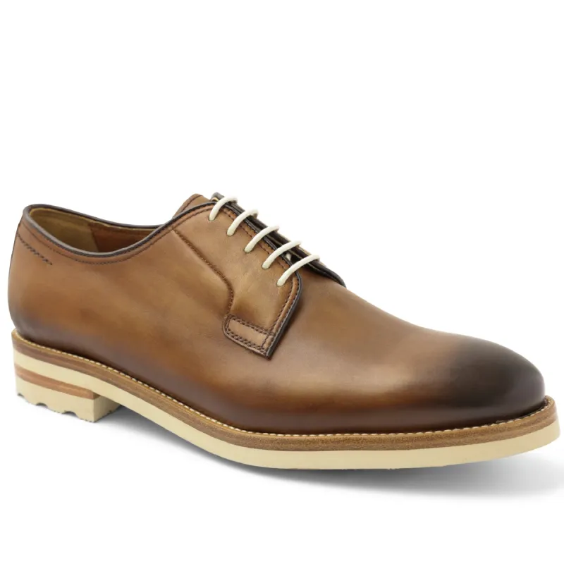 Viterbo Plain Toe Leather Derby - Cognac sold by Bruno Magli