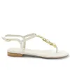 Marina Leather Embellished Thong Sandal - Off White sold by Bruno Magli