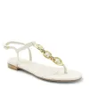 Marina Leather Embellished Thong Sandal - Off White sold by Bruno Magli