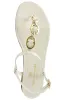 Marina Leather Embellished Thong Sandal - Off White sold by Bruno Magli