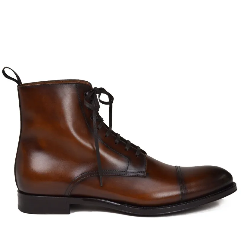 Taledo Leather Lace-up Boot - Cognac sold by Bruno Magli