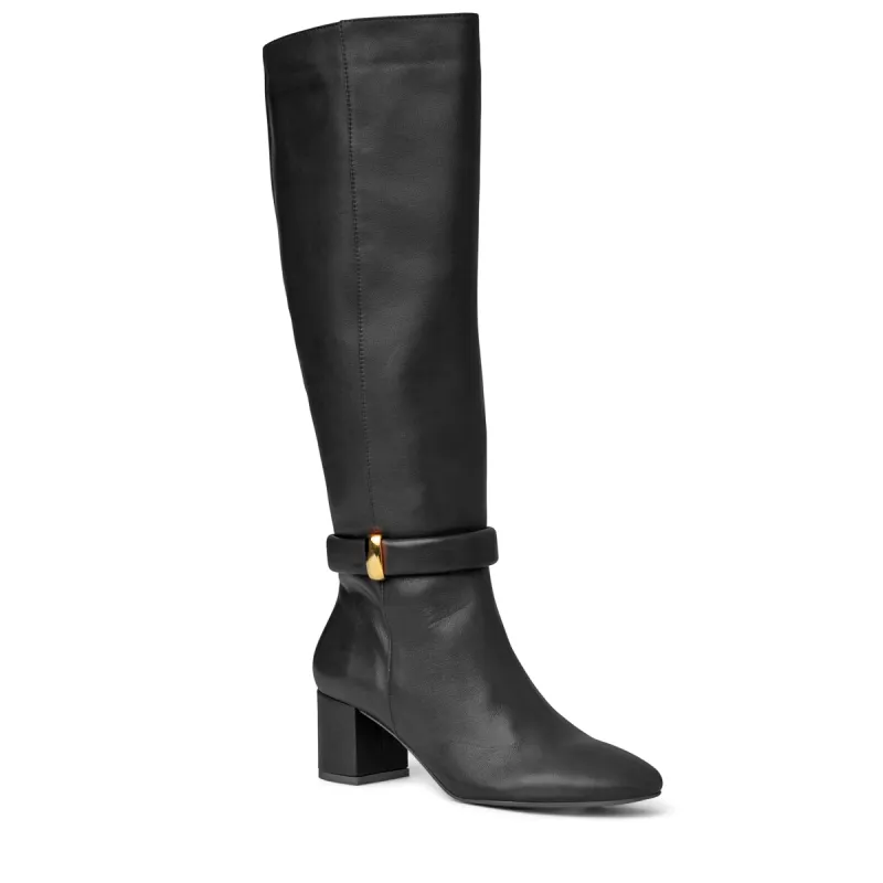 Victoria Tall Shafted Leather Boot- Black sold by Bruno Magli